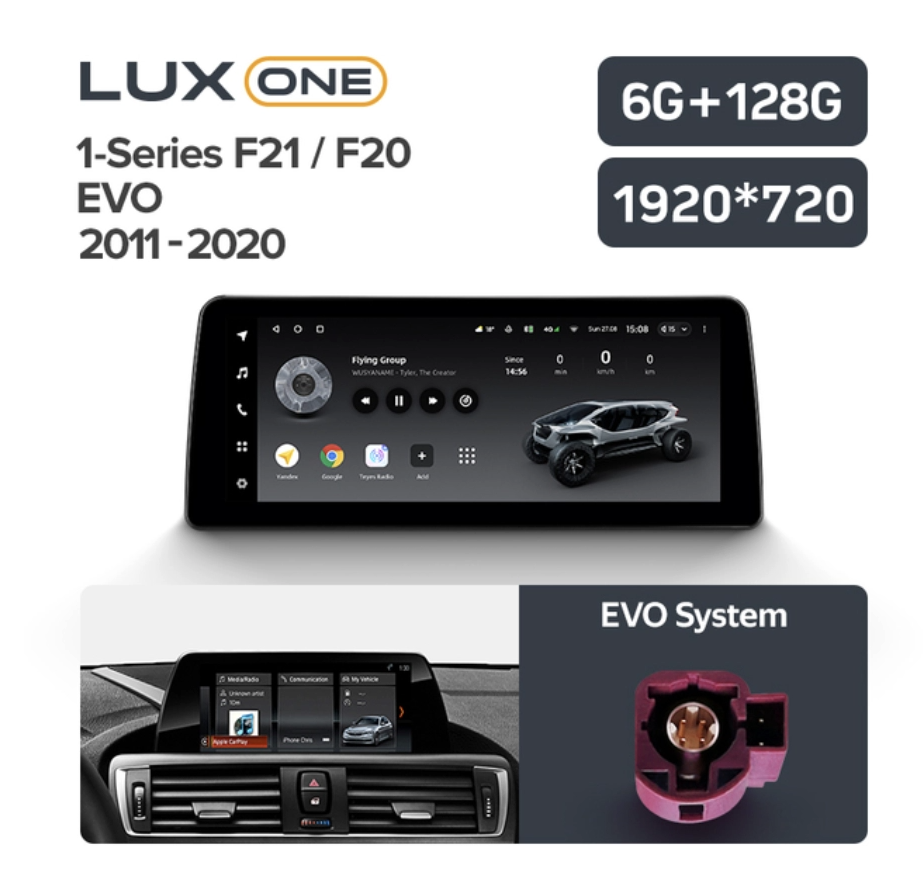 Navigatie auto Teyes Lux One BMW Seria 1 F21 2011-2020 EVO 6+128G 12.3” IPS Octa-Core 2.0 GHz Android 4G DSP Bluetooth 5.1