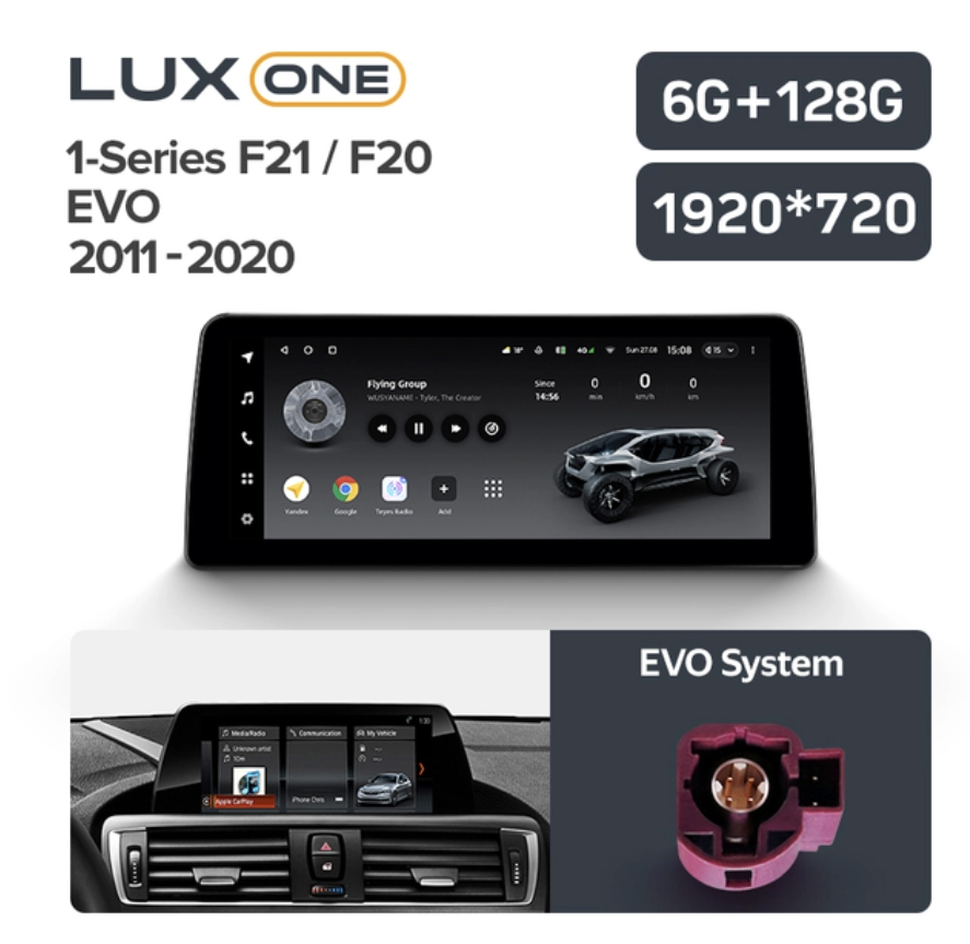 Navigatie auto Teyes Lux One BMW Seria 1 F20 2011-2020 EVO 6+128G 12.3” IPS Octa-Core 2.0 GHz Android 4G DSP Bluetooth 5.1