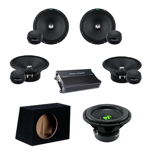 Pachet Difuzoare Auto cu subwoofer Audi A6 C6 2004-2011 Deaf Bonce Machete 1000 W