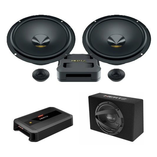 Pachet difuzoare auto usi Fata cu subwoofer Audi A6 C6 2004-2011 Hertz Dieci Pro 840 W