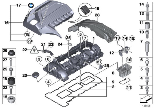 Furtun, aerisire bloc motor OE BMW 11127599753