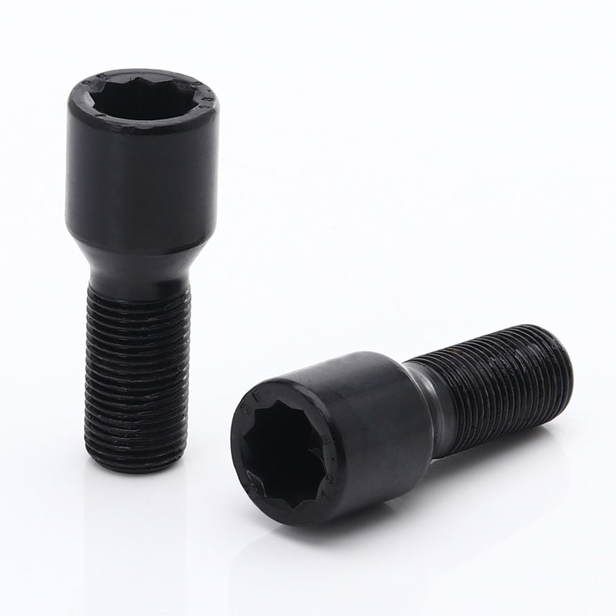 Set 10 Prezoane Negre tip Stea M12x1,5 + Cheie