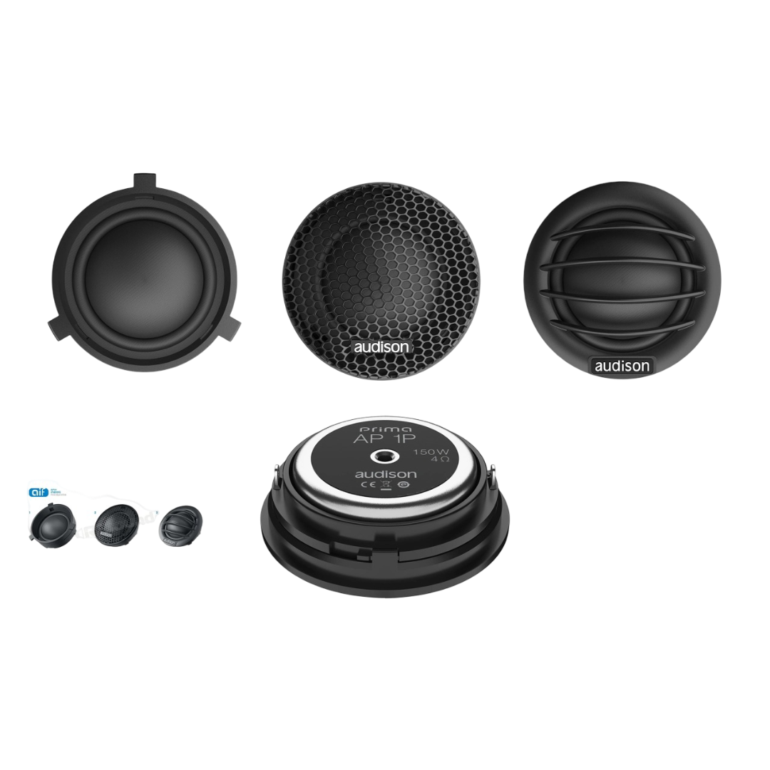 Tweeter auto Audison Prima AP 1P set componente, 29mm, 150W, 8Ω, set 2 tweetere + 2 crossovere