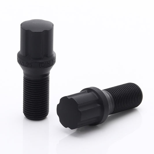 Set 20 Prezoane Negre tip Stea M12x1,5 + Cheie