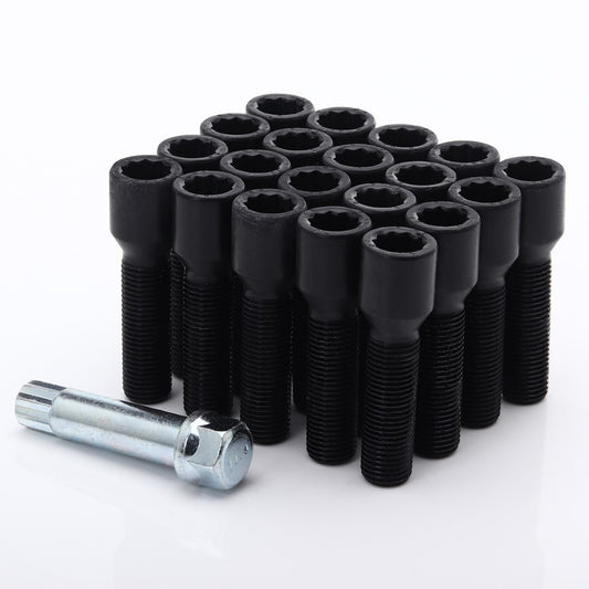 Set 10 Prezoane Negre tip Stea M12x1,5 + Cheie
