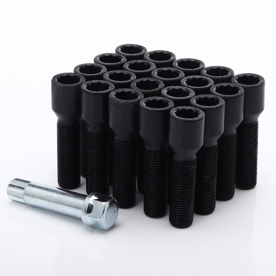 Set 10 Prezoane Negru tip Stea M14x1,5 + Cheie