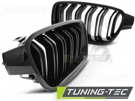 Grila centrala dubla compatibila BMW F30 / F31 10.11-18 - - Negru Lucios