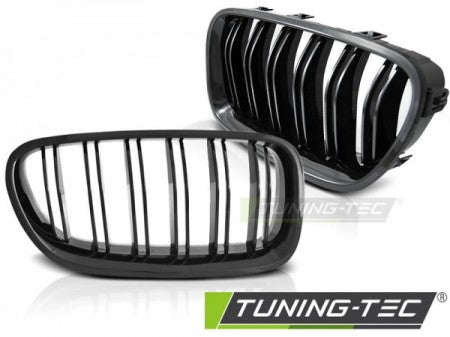 Grila centrala dubla compatibila BMW Seria 5 F10 / F11- - - Negru Lucius