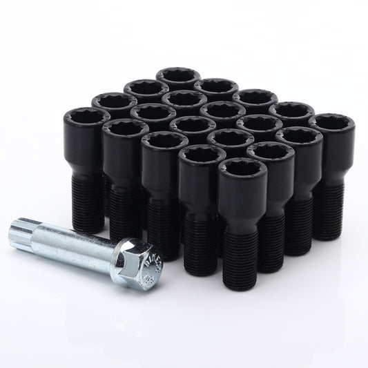 Set 20 Prezoane Japan Racing Black star bolts M14x1,5 cu Cheie B1415H28BK-1