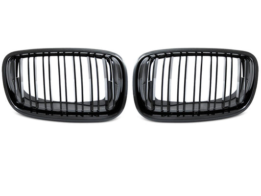 Grila centrala dubla compatibila BMW  X5 E70 | X6 E71 Negru Lucios