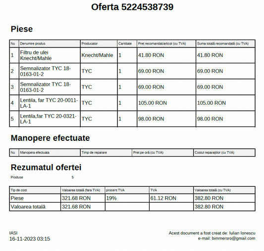 Oferta comanda 5224538739