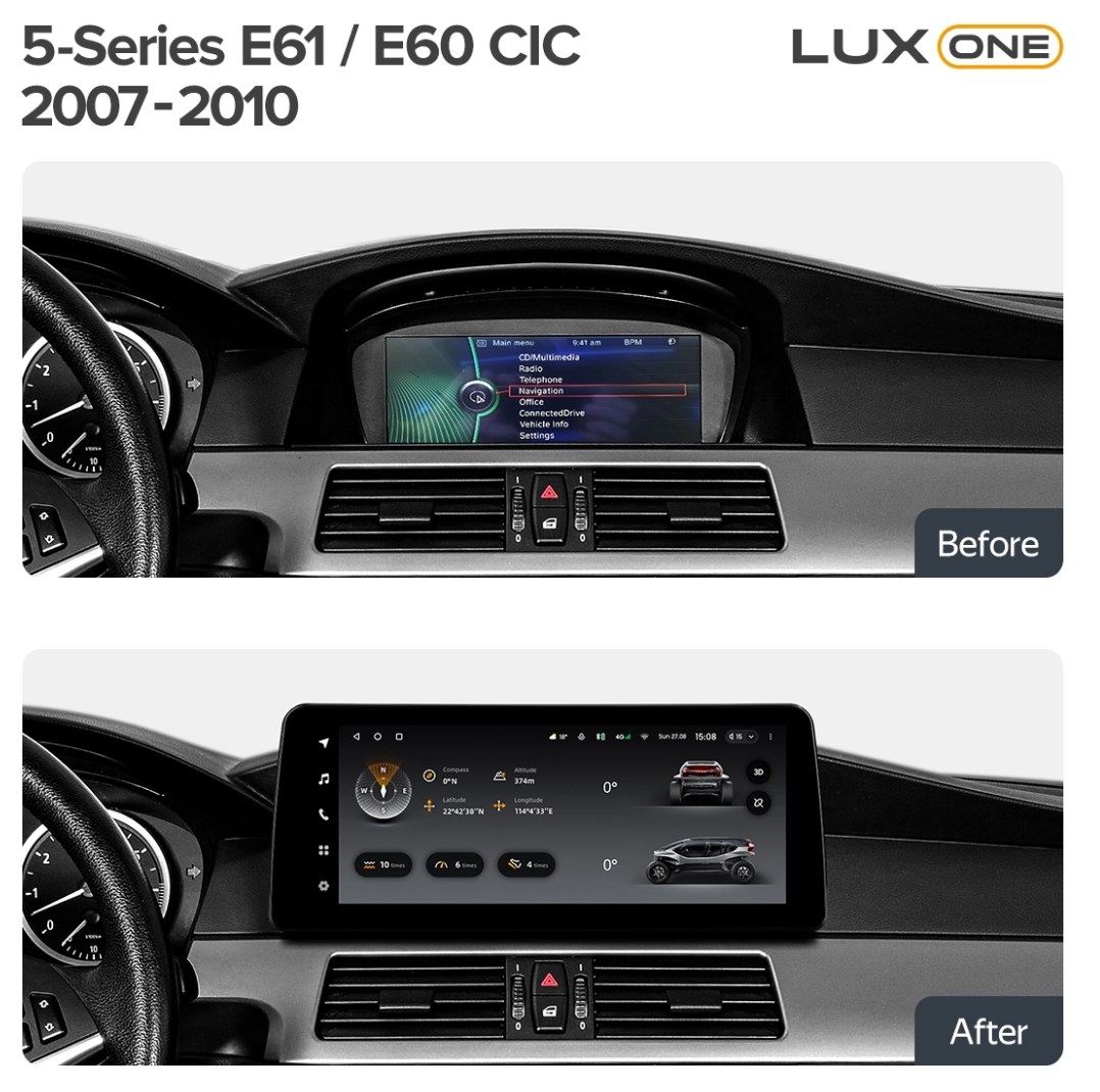 Navigatie auto Teyes Lux One BMW Seria 5 E60 / E61 2007-2010 CIC 6+128GB 12.3” IPS Octa-Core 2.0 GHz Android 4G DSP Bluetooth 5.1