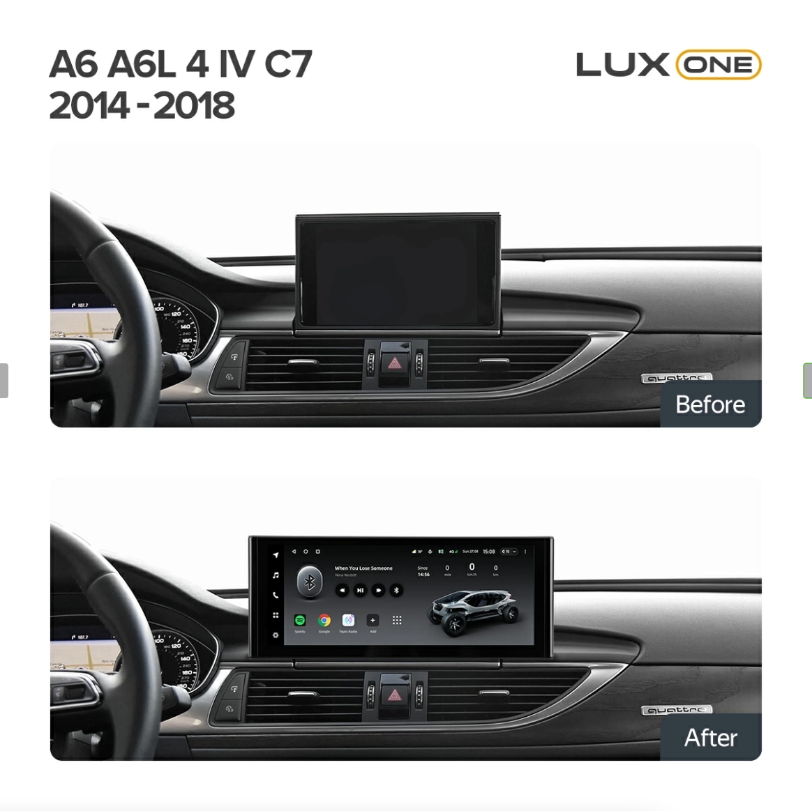 Navigatie Auto Teyes Lux One Audi A6 C7 2014-2018 6+128GB 12.3