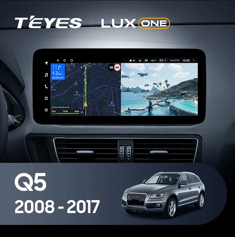 Navigatie Auto Teyes Lux One Audi Q5 8R 2008-2017 6+128GB 12.3