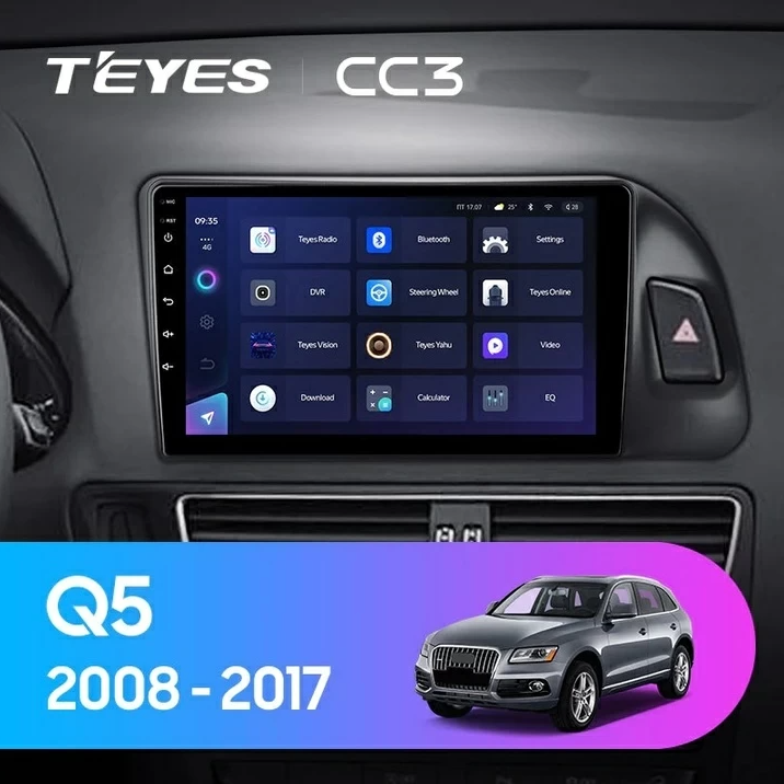 Navigatie Auto Teyes CC3 2K Audi Q5 8R 2008-2017 6+128GB 9.5
