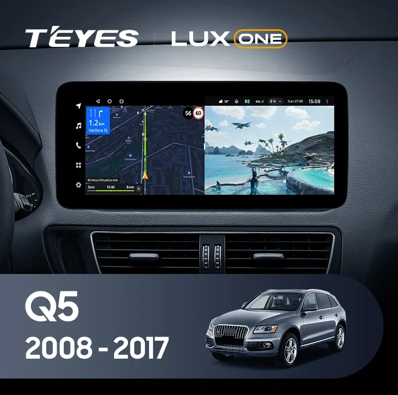 Navigatie Auto Teyes Lux One 360° Audi Q5 8R 2008-2017 6+128GB 12.3