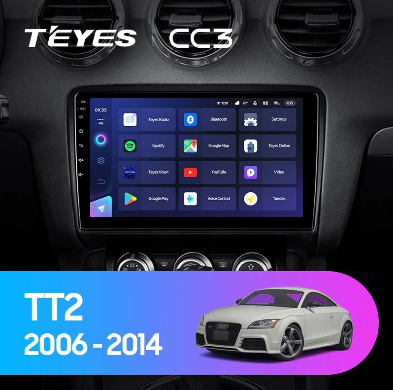 Navigatie Auto cu Asistenta AI Teyes CC4 PRO Audi TT 8J 2006-2014 8+128GB 9.5