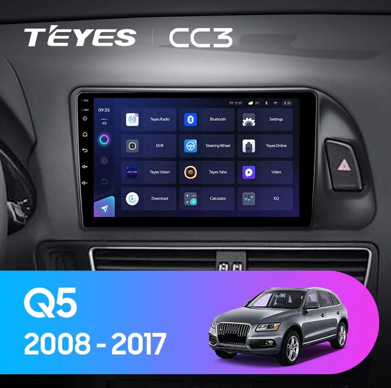 Navigatie Auto cu Asistenta AI Teyes CC4 PRO Audi Q5 8R 2008-2017 8+128GB 9.5