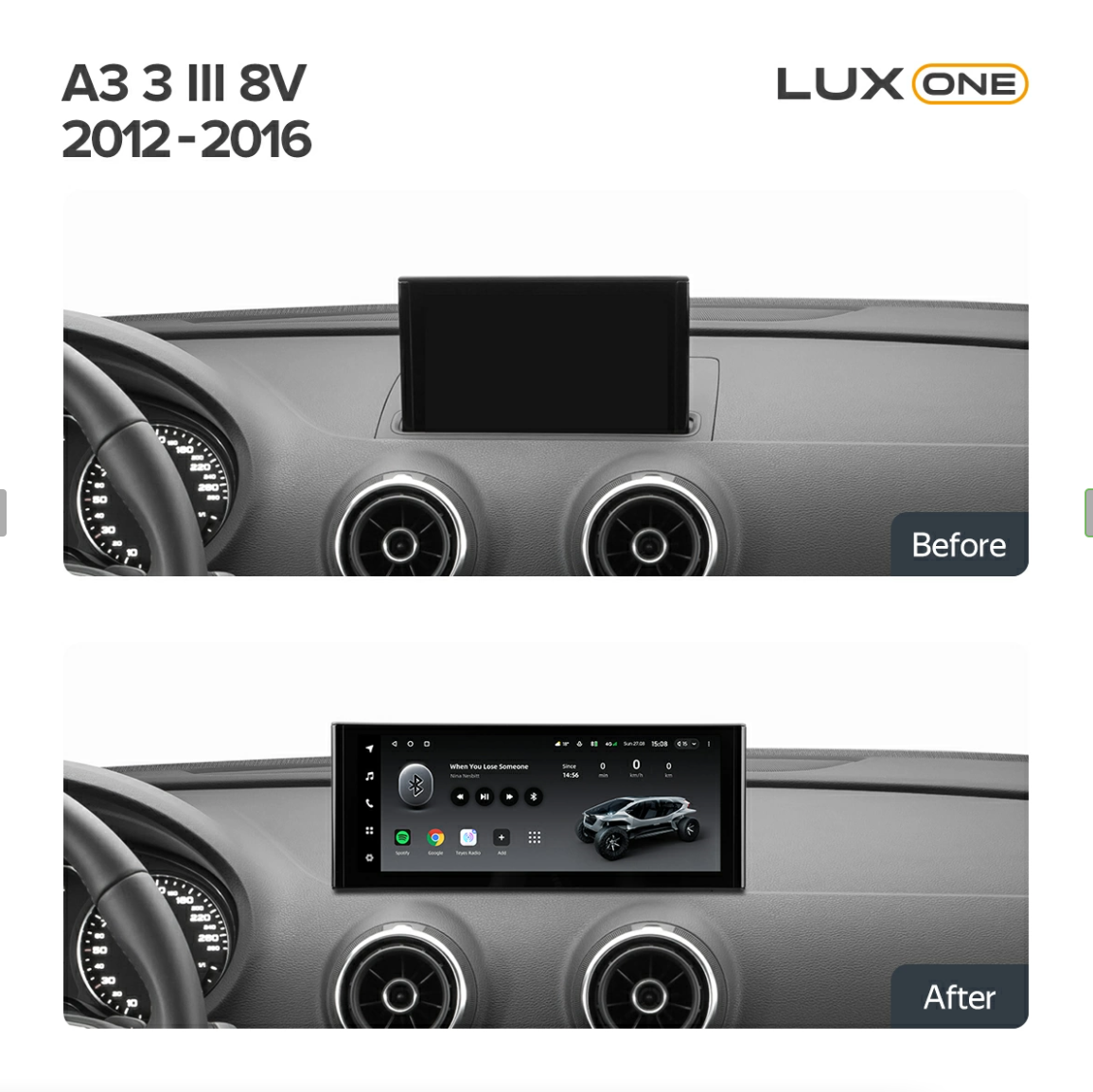Navigatie Auto Teyes Lux One Audi A3 8V 2013-2020 6+128GB 12.3