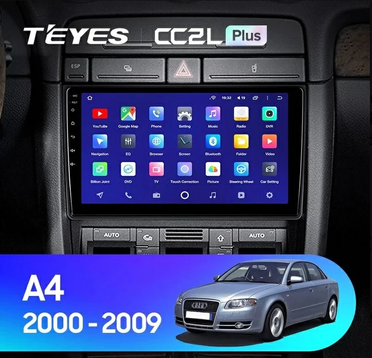 Navigatie dedicata Audi A4 2000-2009, Teyes X1 WiFi, 32GB ROM, 2GB RAM LDDR3, Procesor Quad-core 4 x 1.3Ghz, Display IPS 9