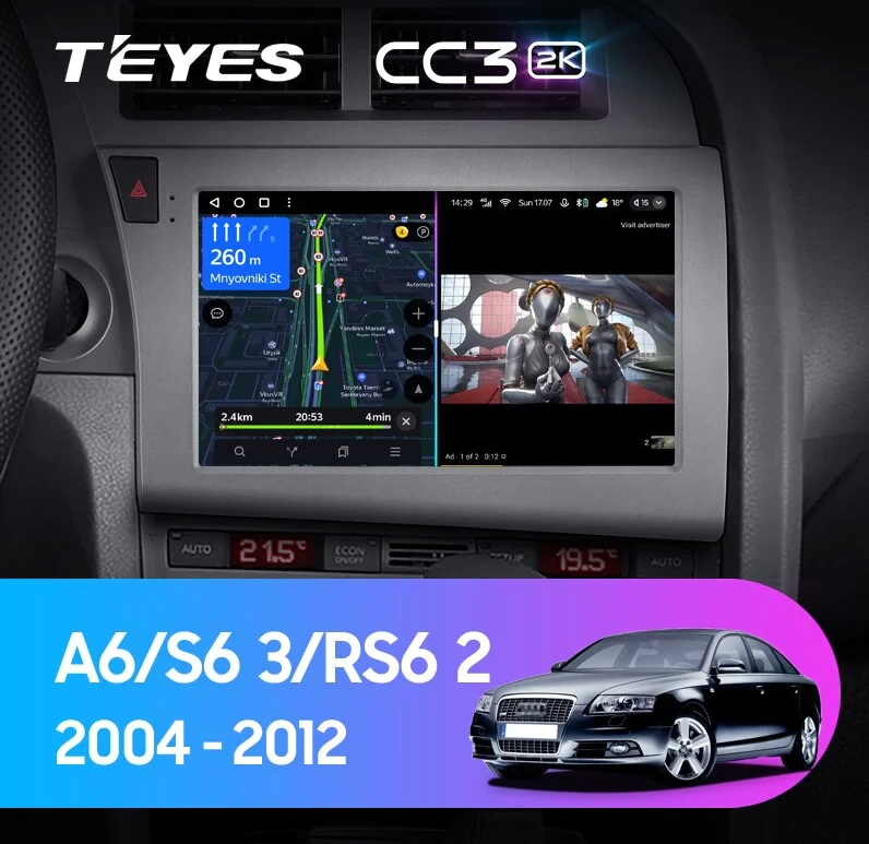 Navigatie Auto cu Asistenta AI Teyes CC4 PRO Audi A6 C6 2004-2011 8+128GB 9.5