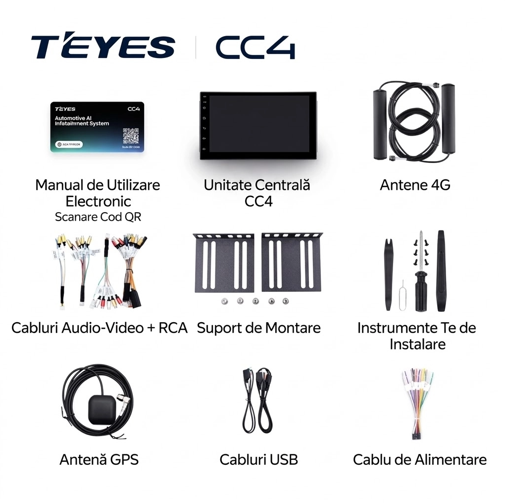 Navigatie Auto Teyes CC4, 6GB RAM, 64GB, 7inch, CarPlay Wireless, Android Auto, 4G SIM, Bluetooth, Camera Marsarier Compatibila