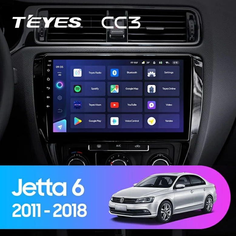 Navigatie Auto Teyes CC3L Volkswagen Jetta 6 2011-2018 4+64GB 10.2