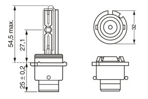 Bec auto xenon, pentru far faza lunga, BOSCH