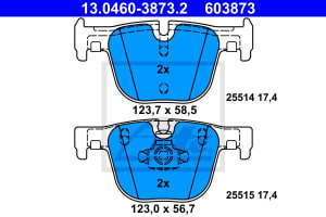 Set placute frana ATE 13.0460-3873.2