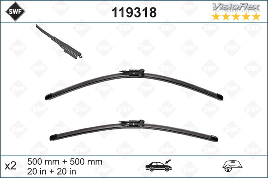 Set stergatoare parbriz SWF 119318 500mm+500mm