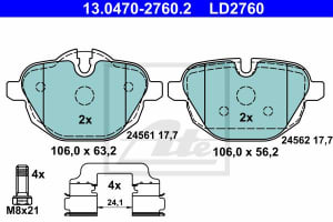 Set placute frana ATE 13.0470-2760.2